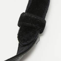 Pre Owned Prada Black Velvet and Leather Velluto Belt Bag