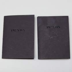 Prada Beige/Brown Logo Jacquard and Leather Bauletto Bag