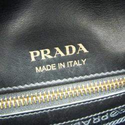 Prada Black/Gray Calf Leather City Bowling Ribbon Bag