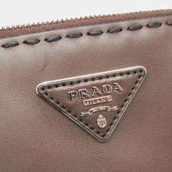 Prada Brown/Black Saffiano Leather Medium Galleria Double Zip Tote