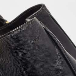 Prada Black Saffiano Leather Medium Middle Zip Tote