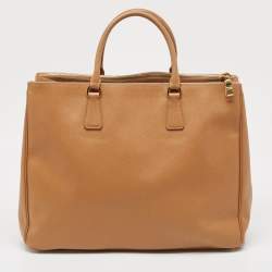 Pre Owned Prada Brown Saffiano Lux Leather Large Galleria Tote