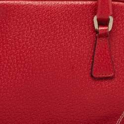 Prada Red Leather Mini Bowler Bag