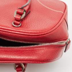 Prada Red Leather Mini Bowler Bag