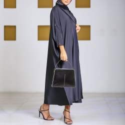 Pre Owned Prada Black/White Patent Leather Frame Top Handle Bag