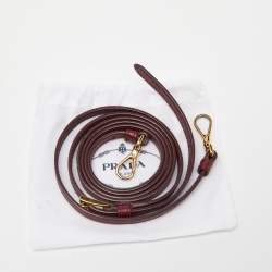 Pre Owned Prada Burgundy Saffiano Lux Leather Flap Top Handle Bag