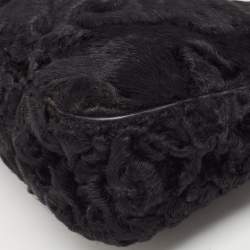 Prada Black Astrakhan Fur Shoulder Bag
