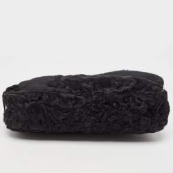 Prada Black Astrakhan Fur Shoulder Bag