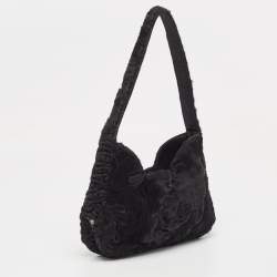 Prada Black Astrakhan Fur Shoulder Bag