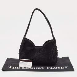 Prada Black Astrakhan Fur Shoulder Bag