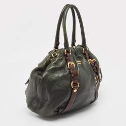 Pre Owned حقيبة هوبو برادا فيتيلو داينو جلد نحاسي