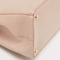 مملوكة مسبقًا Prada Dusty Pink Saffiano Lux Leather Medium Double Zip Tote