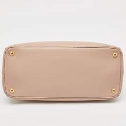 مملوكة مسبقًا Prada Dusty Pink Saffiano Lux Leather Medium Double Zip Tote