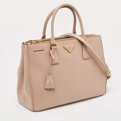 مملوكة مسبقًا Prada Dusty Pink Saffiano Lux Leather Medium Double Zip Tote