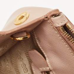 مملوكة مسبقًا Prada Dusty Pink Saffiano Lux Leather Medium Double Zip Tote