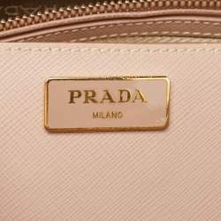 مملوكة مسبقًا Prada Dusty Pink Saffiano Lux Leather Medium Double Zip Tote