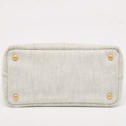 Pre Owned Prada Grey/Black Denim Canapa Tote