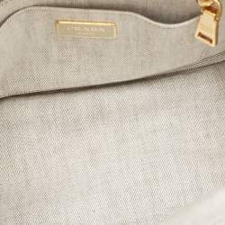 Pre Owned Prada Grey/Black Denim Canapa Tote