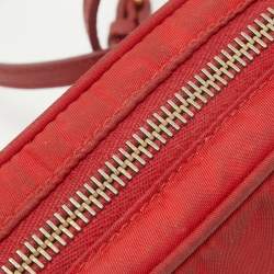 Pre Owned Prada Red Nylon and Saffiano Leather Mini Crossbody Bag