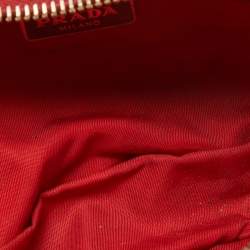 Pre Owned Prada Red Nylon and Saffiano Leather Mini Crossbody Bag