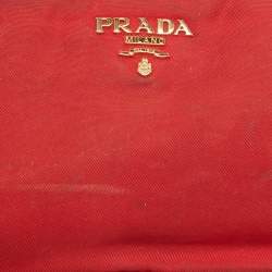 Pre Owned Prada Red Nylon and Saffiano Leather Mini Crossbody Bag