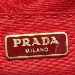 Pre Owned Prada Red Nylon and Saffiano Leather Mini Crossbody Bag