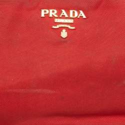 Pre Owned Prada Red Nylon and Saffiano Leather Mini Crossbody Bag