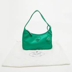 Pre Owned Prada Green Nylon Mini Re-Edition 2000 Shoulder Bag
