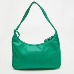 Pre Owned Prada Green Nylon Mini Re-Edition 2000 Shoulder Bag