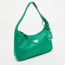 Pre Owned Prada Green Nylon Mini Re-Edition 2000 Shoulder Bag