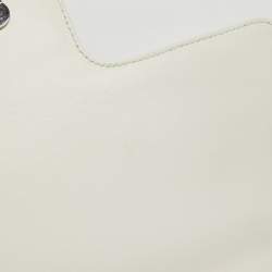 Prada White Diagramme Leather Flap Crossbody Bag