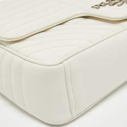Prada White Diagramme Leather Flap Crossbody Bag