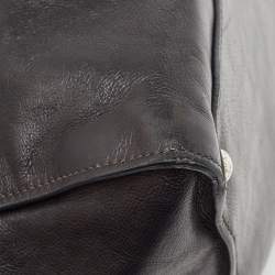 Pre Owned Prada Black Glazed Leather Twin Pocket Double Handle Tote