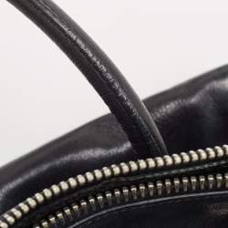 Pre Owned Prada Black Glazed Leather Twin Pocket Double Handle Tote