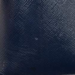 Pre Owned Prada Navy Blue Saffiano Patent Leather Small Promenade Satchel