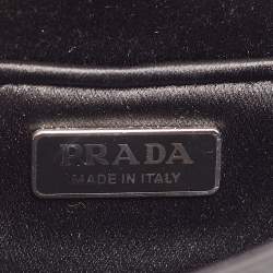 Prada Black Satin Crystals Embellished Flap Chain Clutch