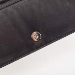 Prada Black/Red Satin Crystals Embellished Flap Clutch