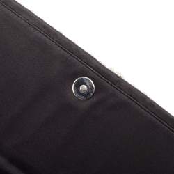 Prada Black/Red Satin Crystals Embellished Flap Clutch