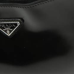 Pre Owned Prada Black Brushed Leather Cleo Shoulder Bag