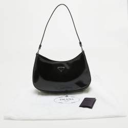 Pre Owned Prada Black Brushed Leather Cleo Shoulder Bag