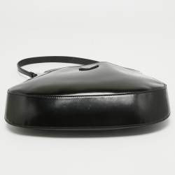 Pre Owned Prada Black Brushed Leather Cleo Shoulder Bag