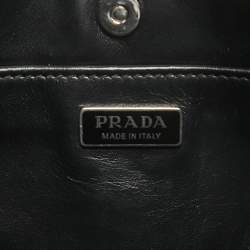 Pre Owned Prada Black Brushed Leather Cleo Shoulder Bag
