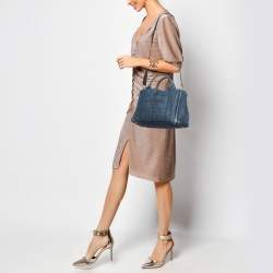 Prada Dark Blue Denim Canapa Tote