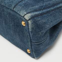 Prada Dark Blue Denim Canapa Tote