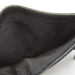 Pre Owned Prada Black Nylon Logo Flap Trifold Wallet