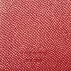 Pre Owned Prada Red Nylon French Flap Wallet