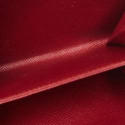Pre Owned Prada Red Nylon French Flap Wallet