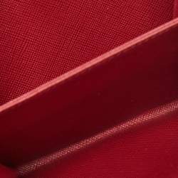 Pre Owned Prada Red Nylon French Flap Wallet