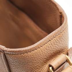 Prada Brown Vitello Daino Leather Logo Shoulder Bag