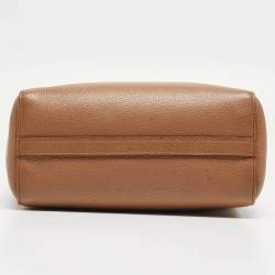 Prada Brown Vitello Daino Leather Logo Shoulder Bag